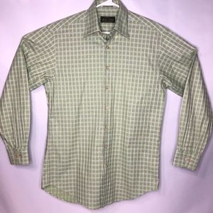 Orvis Long Sleeve Button Down Green Plaid Shirt